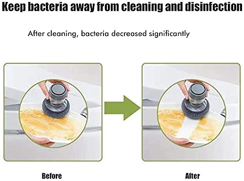 Soap Dispensing Dish Brush – Pressing Cleaning Brush with Built-In Soap Dispenser